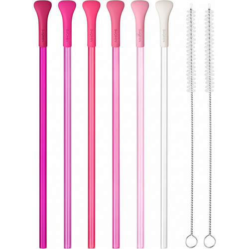 Anti Wrinkle Straws with Silicone Widen Flat Tip Drinking Plastic Straw