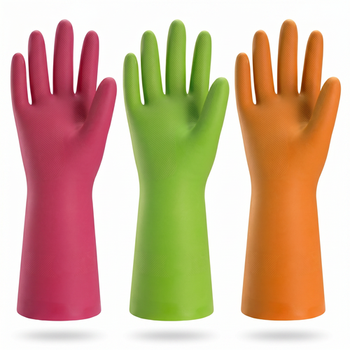 Rubber Cleaning Gloves for Household - Reusable Dishwashing Gloves for Kitchen_3