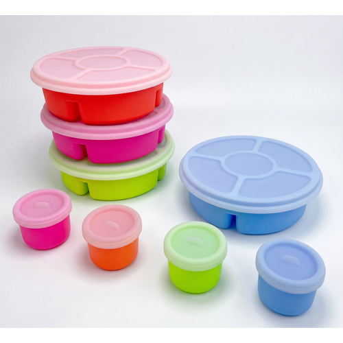 Silicone Bento Snack Box Containers with Lids