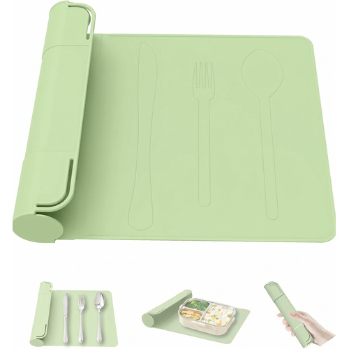 Utensil Box, Tableware Silicone Portable Box Silverware mat