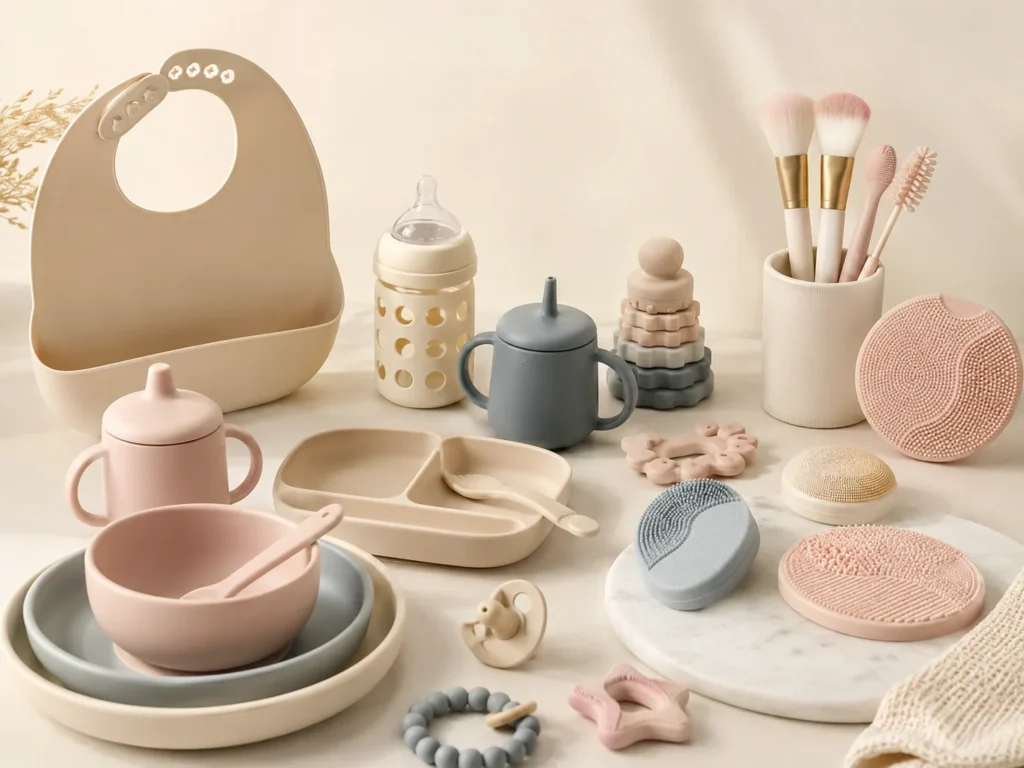 Food-grade silicone baby feeding products, teething toys and beauty accessories for OEM & ODM manufacturing