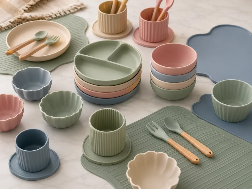Food-grade silicone tableware and dining sets
