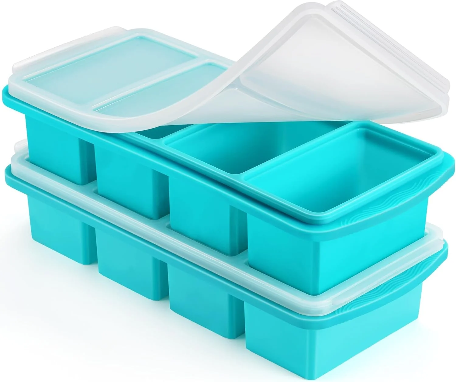 silicone freezer tray lid containers